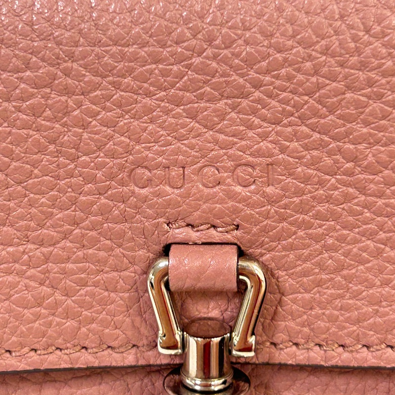 Gucci Jackie 藕色賈姬扁夾手拿包-13