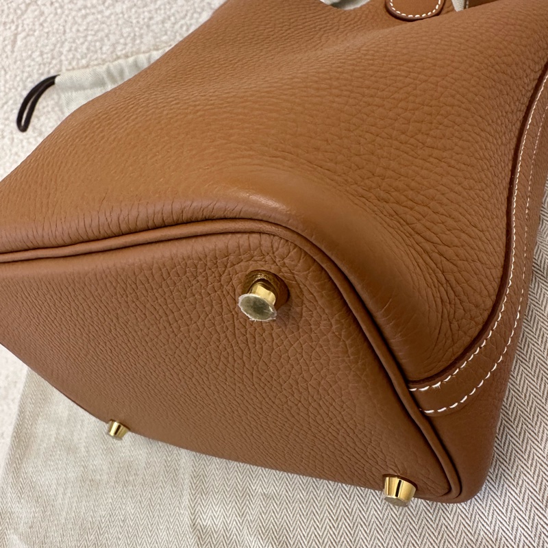 Hermes 愛馬仕 picotin 菜籃子18 金棕金扣 TC皮 K刻-2