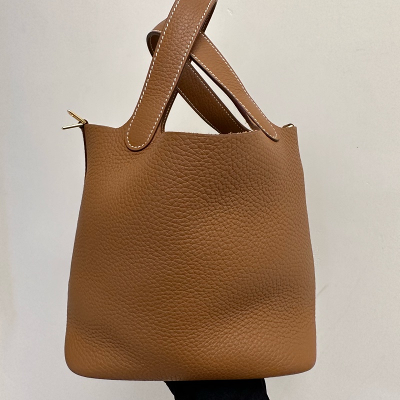 Hermes 愛馬仕 picotin 菜籃子18 金棕金扣 TC皮 K刻-7