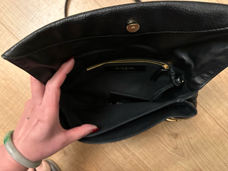 黑色巴黎世家Balenciaga手拿肩背包-7