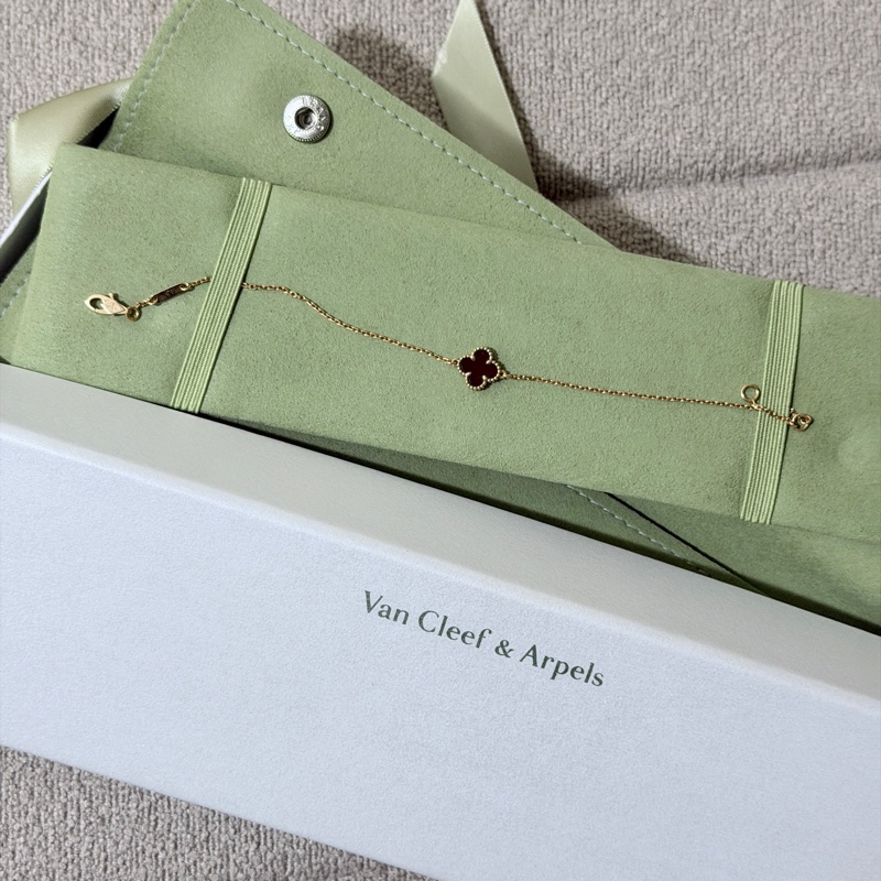 van cleef & arpels VCA 全套小紅花手鏈 18K 玫瑰金 Sweet Alhambra手鍊 四葉草-2