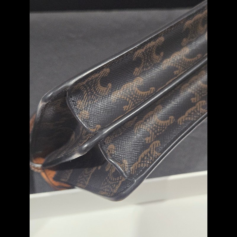 Celine Triomphe 老花帆布 woc 老花雙層信封包-10