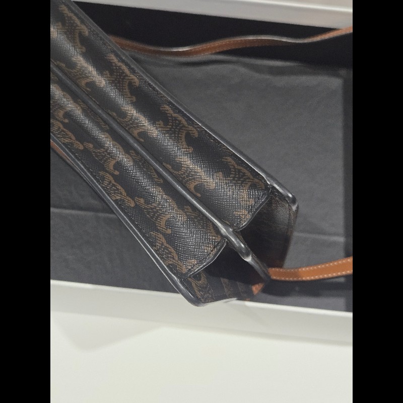 Celine Triomphe 老花帆布 woc 老花雙層信封包-12