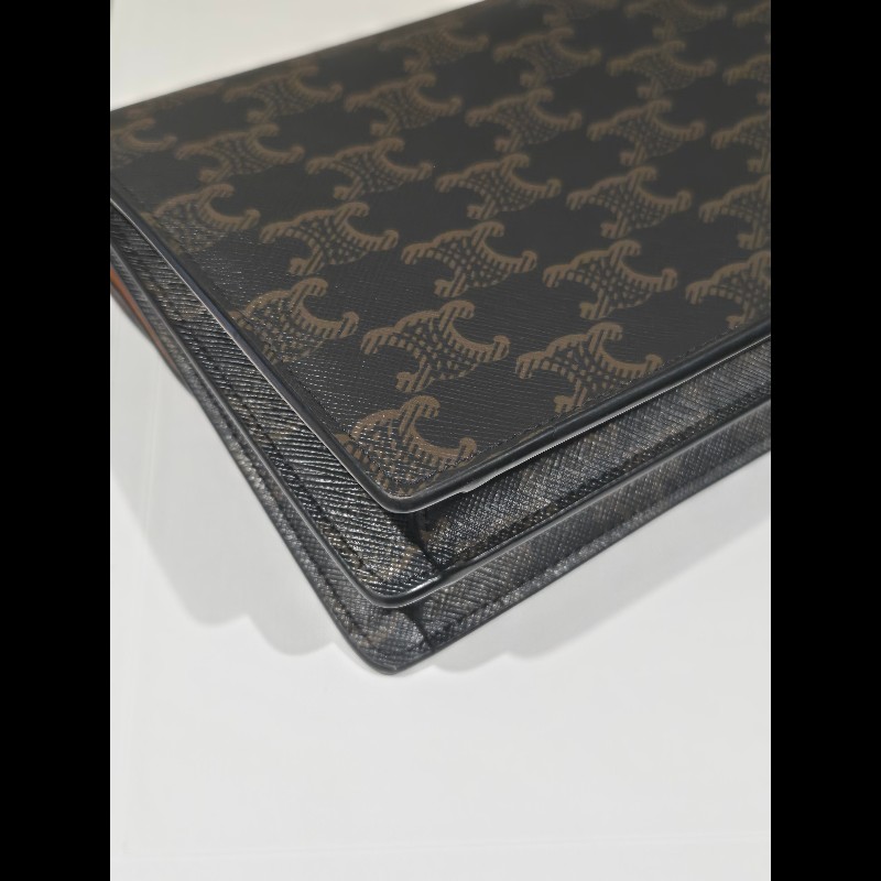 Celine Triomphe 老花帆布 woc 老花雙層信封包-30