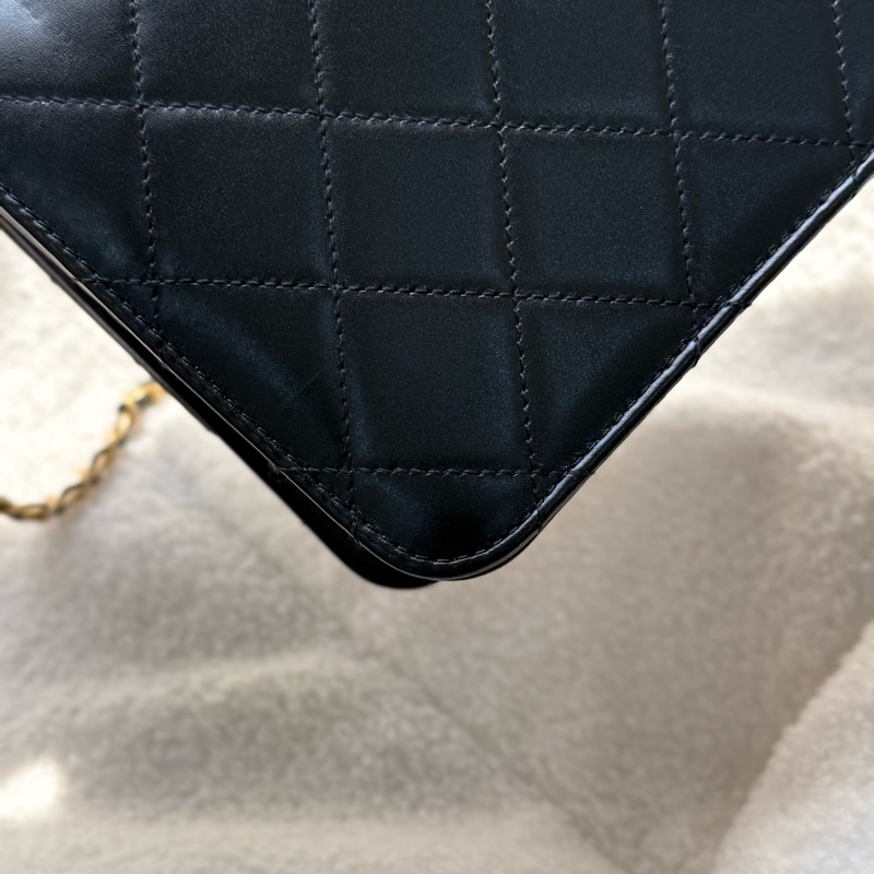 Chanel 雙金珠雙金球黑色可調節鏈條包22cm ✨最新晶片款-7