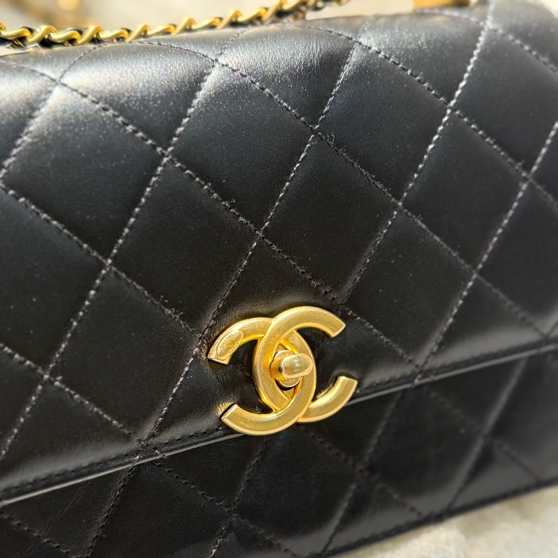 Chanel 雙金珠雙金球黑色可調節鏈條包22cm ✨最新晶片款-13