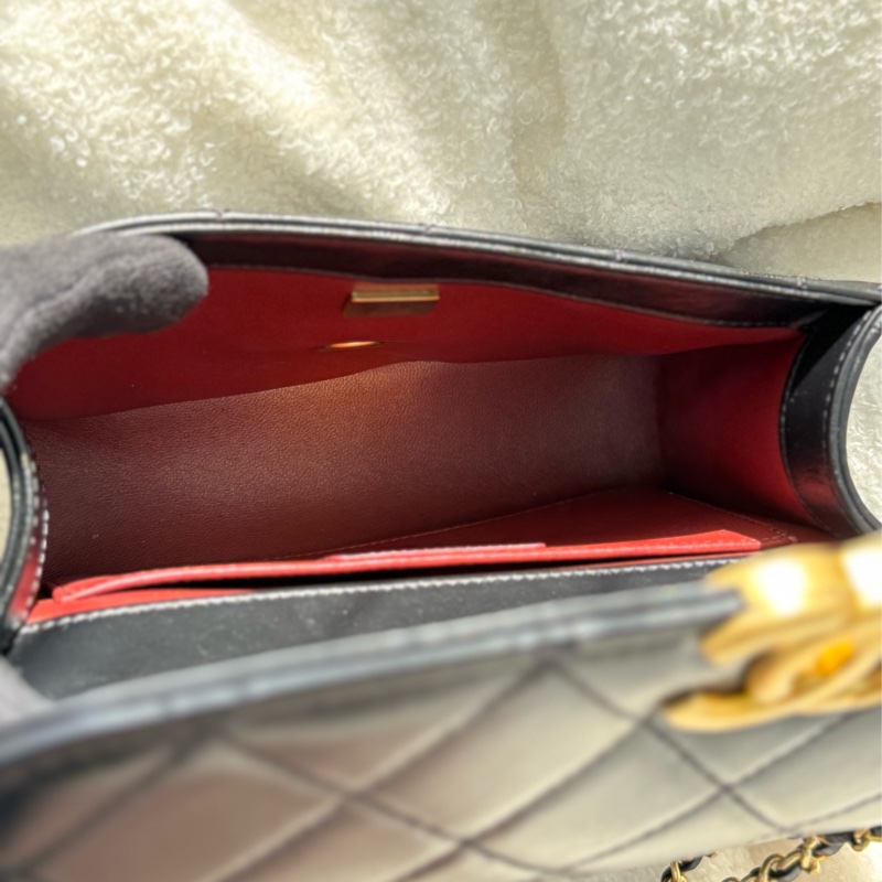 Chanel 雙金珠雙金球黑色可調節鏈條包22cm ✨最新晶片款-18