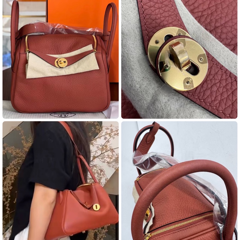 Hermes 爱马仕 lindy26 南瓜色金扣  6C金扣 TC皮 B刻-0