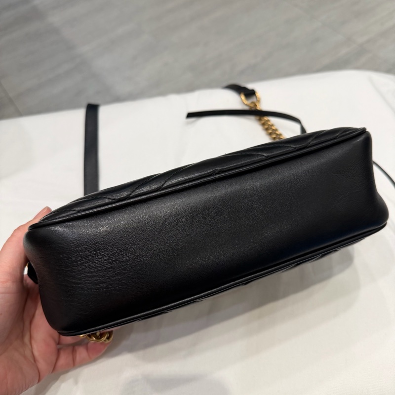 Gucci GG marmont 相機包 斜背包 黑金-4