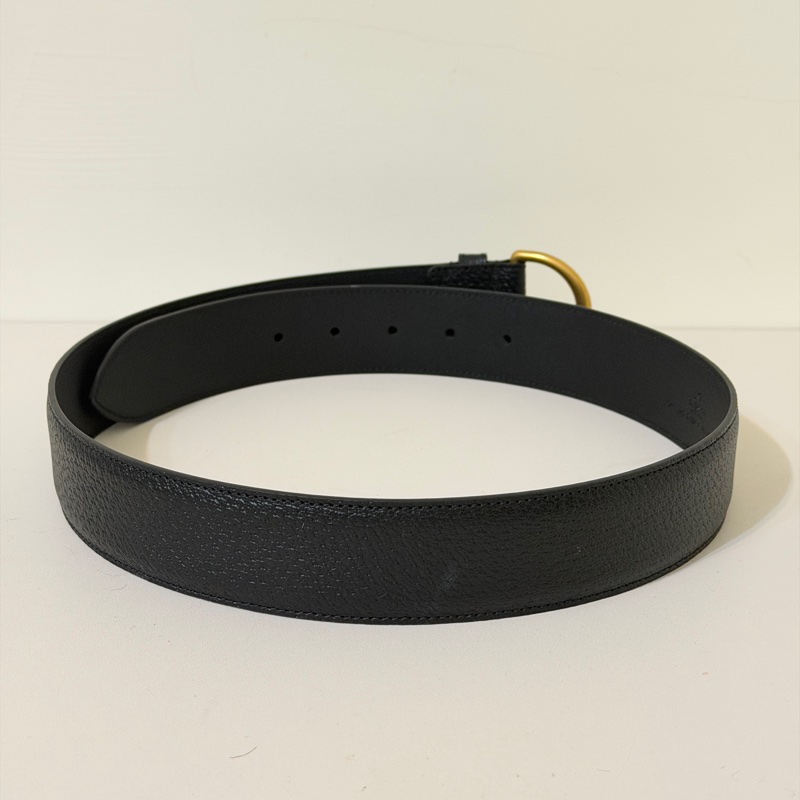 914intheair精品代購『全新閒置』Gucci古馳仿舊金屬扣環小牛皮腰帶/皮帶(黑573325-DJ20T-1000)-7