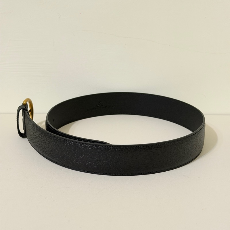 914intheair精品代購『全新閒置』Gucci古馳仿舊金屬扣環小牛皮腰帶/皮帶(黑573325-DJ20T-1000)-8