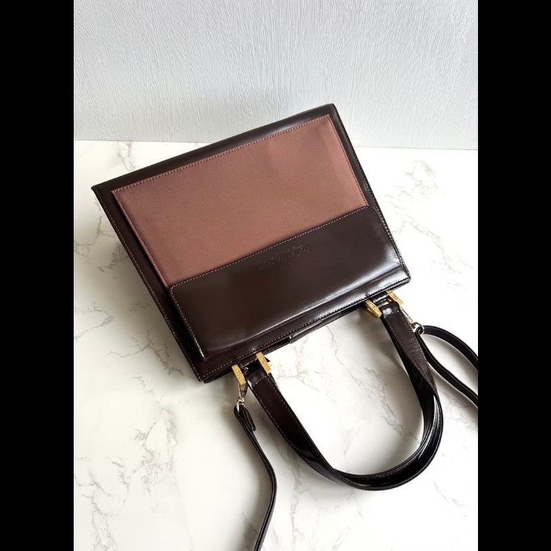 中古包 YSL Saint Laurent 拼色皮革凱莉包 斜背包 單肩包 側背包-1
