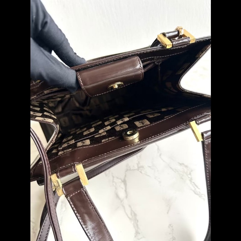 中古包 YSL Saint Laurent 拼色皮革凱莉包 斜背包 單肩包 側背包-3