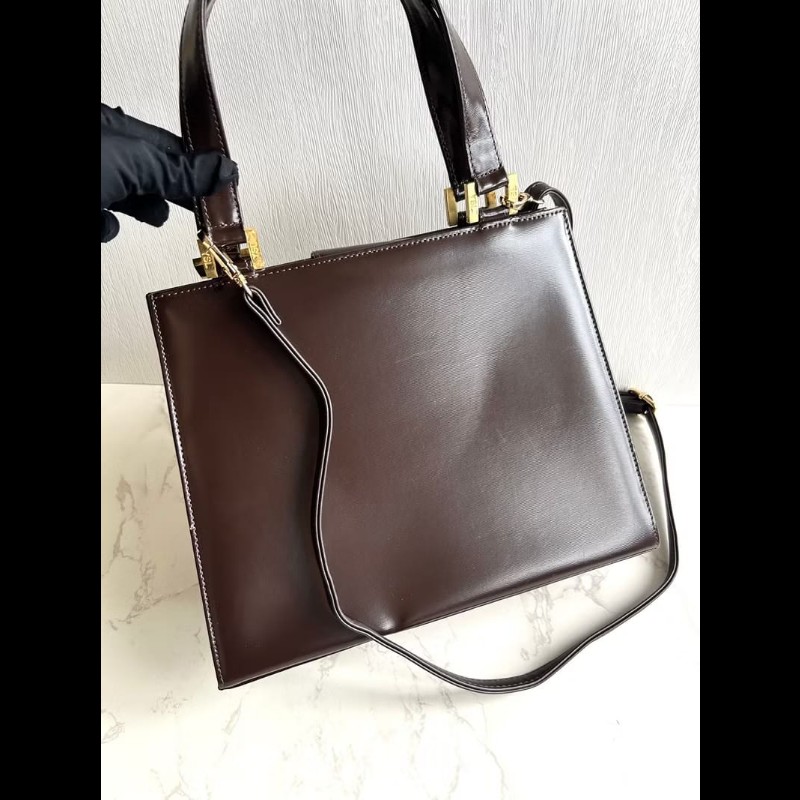 中古包 YSL Saint Laurent 拼色皮革凱莉包 斜背包 單肩包 側背包-4