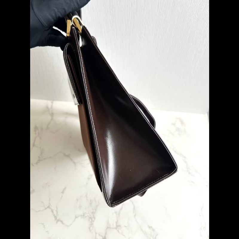 中古包 YSL Saint Laurent 拼色皮革凱莉包 斜背包 單肩包 側背包-5