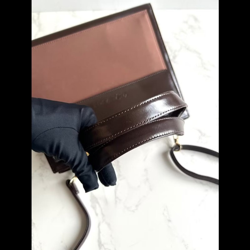 中古包 YSL Saint Laurent 拼色皮革凱莉包 斜背包 單肩包 側背包-6