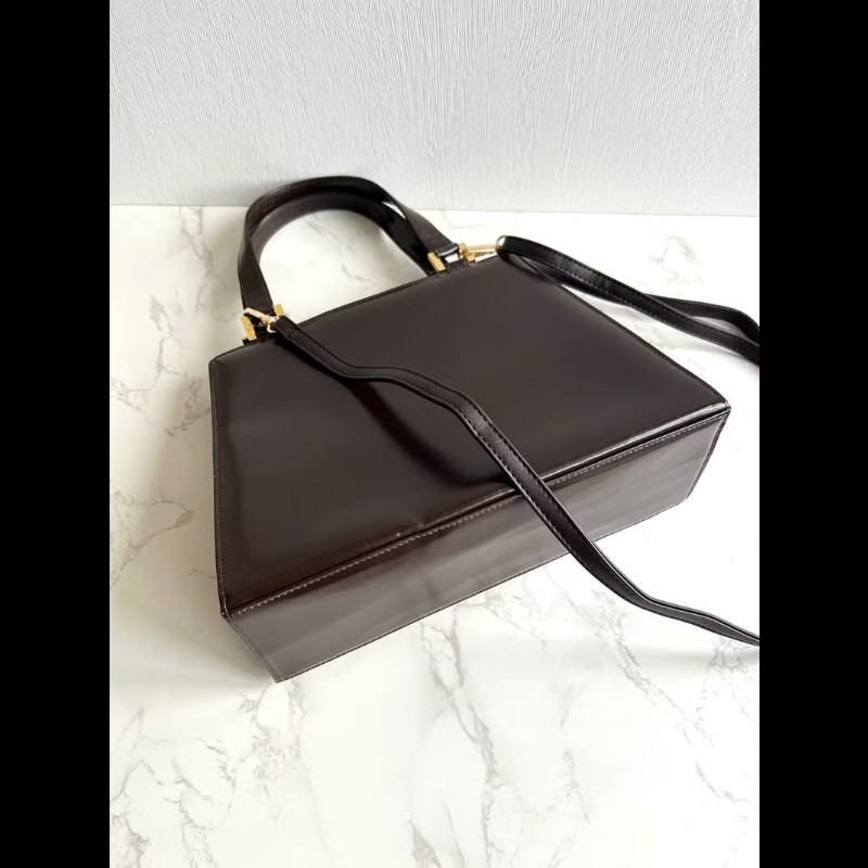 中古包 YSL Saint Laurent 拼色皮革凱莉包 斜背包 單肩包 側背包-7