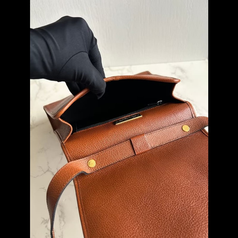 絕版中古包 YSL Yves Saint Laurent駝色刺繡翻蓋包 斜背包 單肩包 側背包 古董包-2