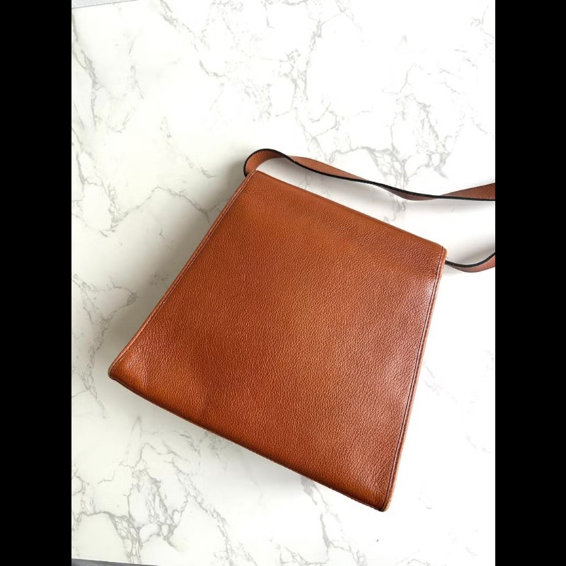 絕版中古包 YSL Yves Saint Laurent駝色刺繡翻蓋包 斜背包 單肩包 側背包 古董包-5