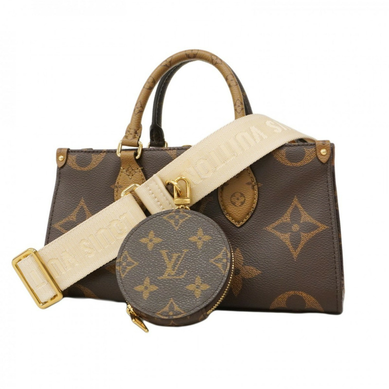 路易威登 Monogram Reverse On-the-Go 手提包，EW M46653，棕色，女士兩用包-0