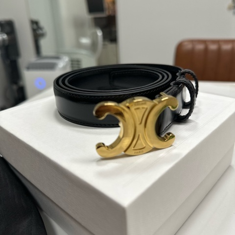 Celine 凱旋門皮帶  中號25mm 長度90公分