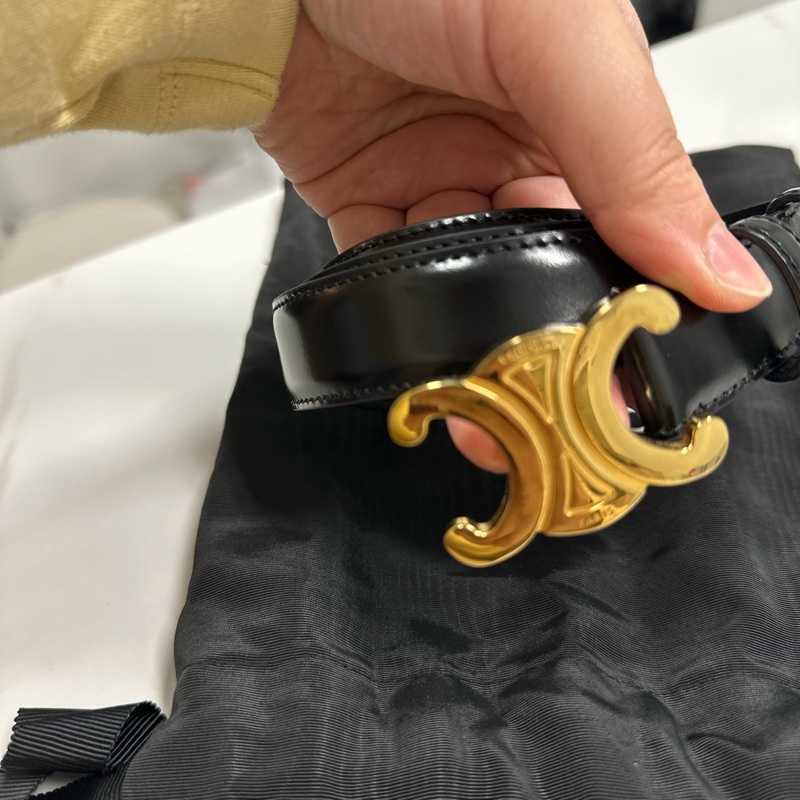 Celine 凱旋門皮帶  中號25mm 長度90公分-2