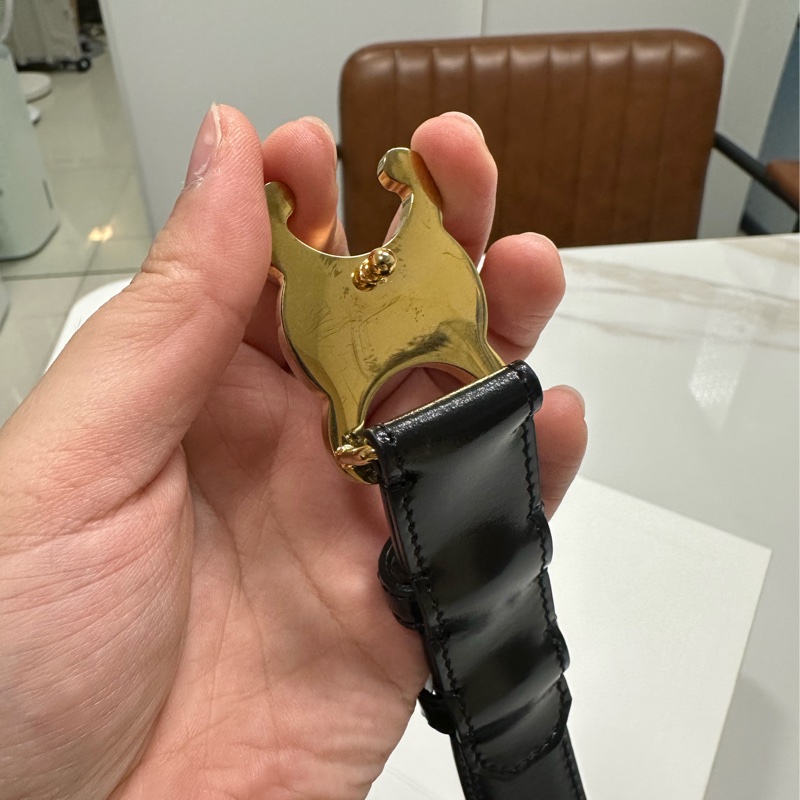 Celine 凱旋門皮帶  中號25mm 長度90公分-6