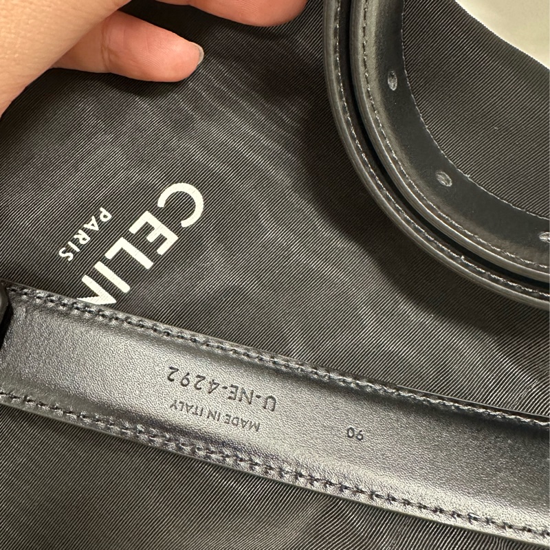 Celine 凱旋門皮帶  中號25mm 長度90公分-9