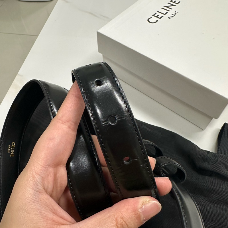 Celine 凱旋門皮帶  中號25mm 長度90公分-10