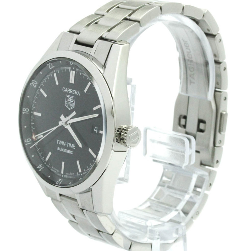 TAG HEUER 豪雅卡萊拉雙時區精鋼自動男腕錶 WV2115 拋光款-1