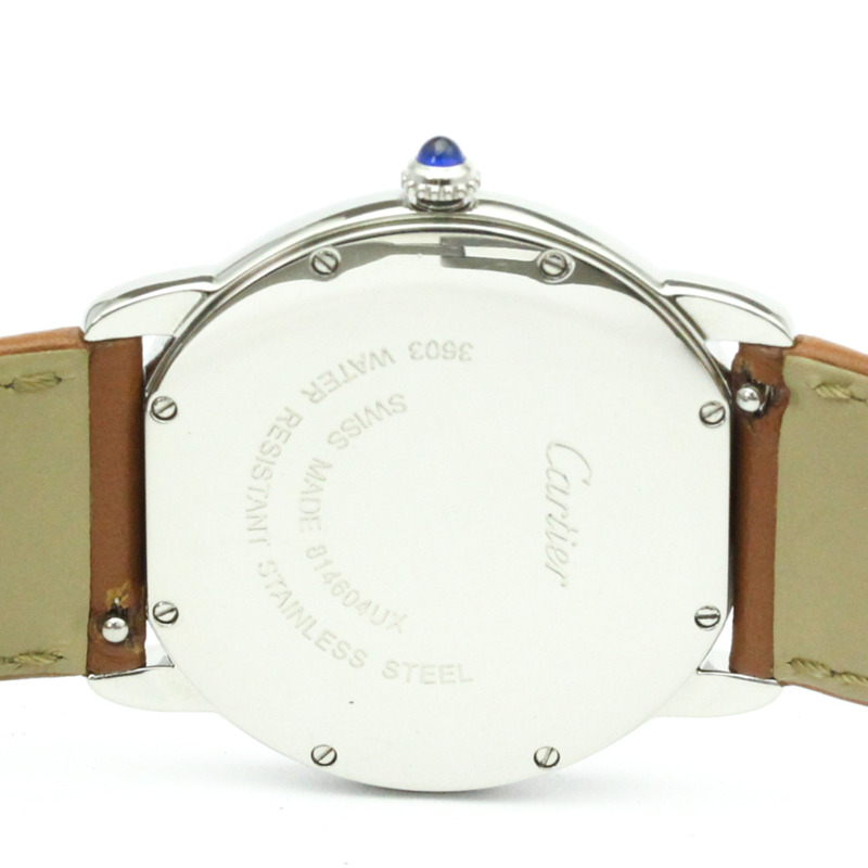 卡地亞 Ronde Solo LM 精鋼皮革石英男士腕錶 W6700255 拋光-5