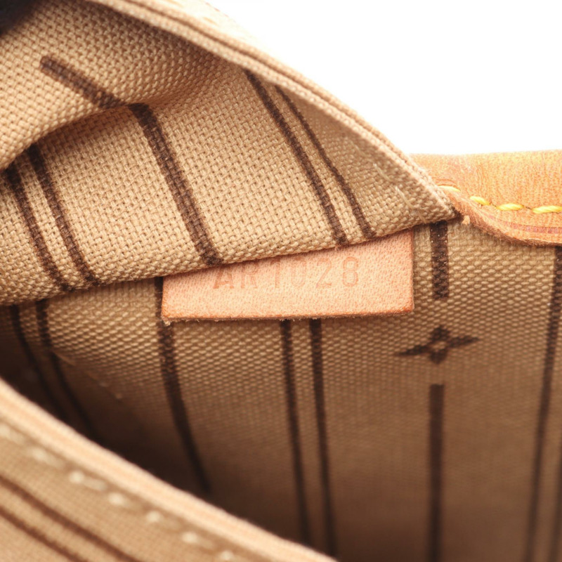 路易威登 Neverfull MM 手提單肩包 M40156 Monogram 皮革 棕色 二手-4