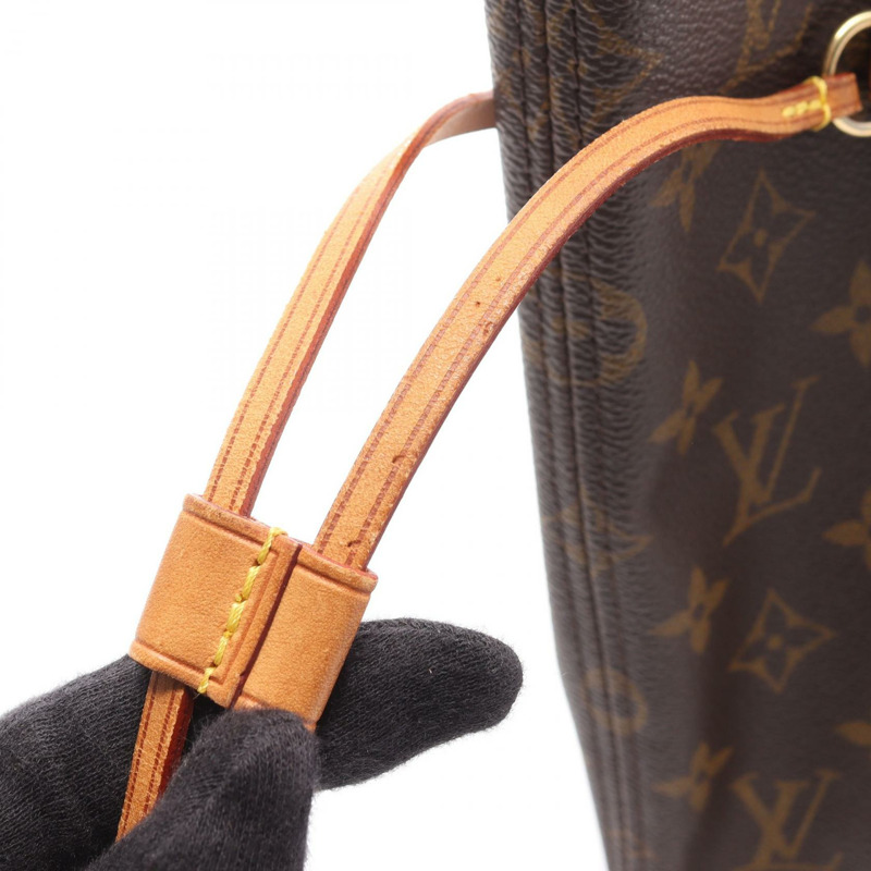 路易威登 Neverfull MM 手提單肩包 M40156 Monogram 皮革 棕色 二手-10