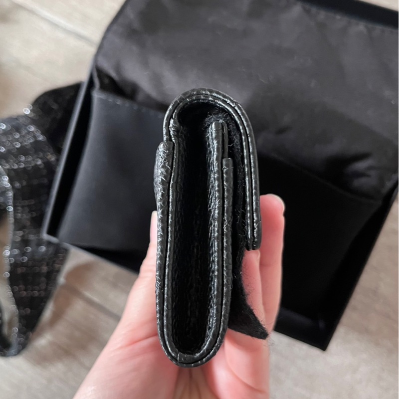 香奈兒黑色荔枝皮卡夾-7