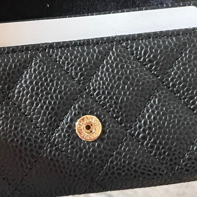 香奈兒黑色荔枝皮卡夾-10
