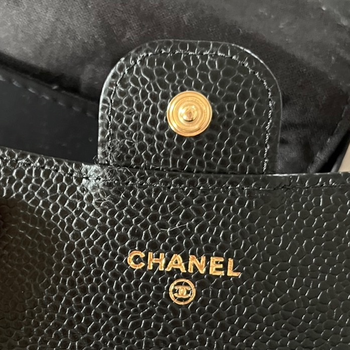 香奈兒黑色荔枝皮卡夾-11