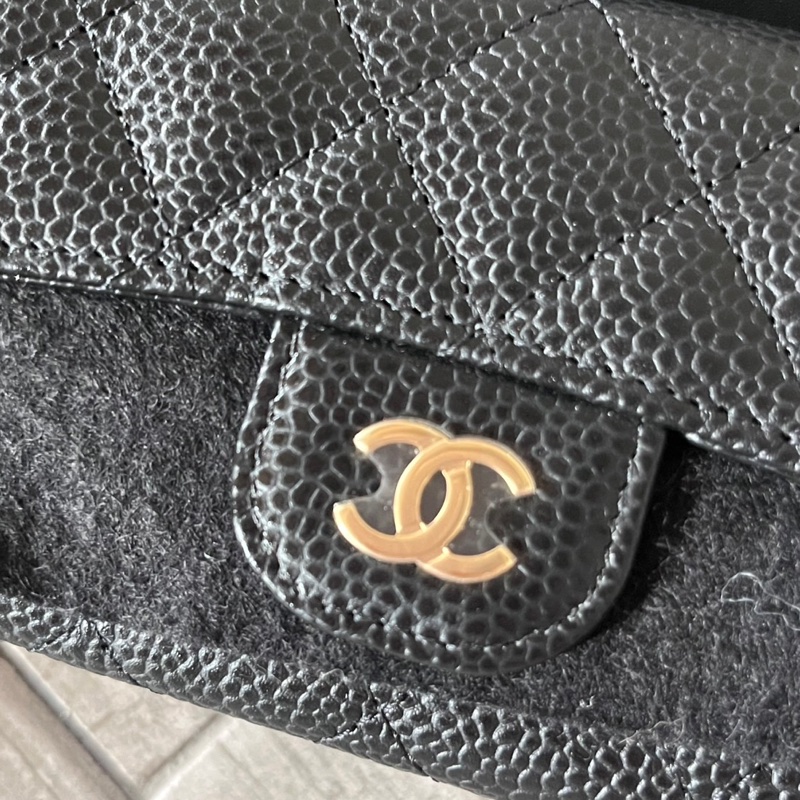 香奈兒黑色荔枝皮卡夾-12