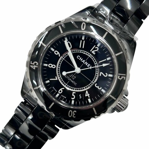 CHANEL 香奈兒 J12 AUTOMATIC 黑色陶瓷腕錶 38mm 日期顯示 200M防水 黑面