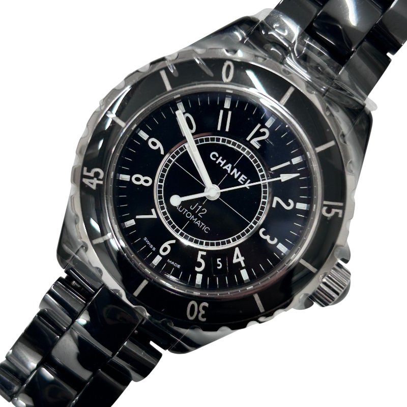 CHANEL 香奈兒 J12 AUTOMATIC 黑色陶瓷腕錶 38mm 日期顯示 200M防水 黑面-0