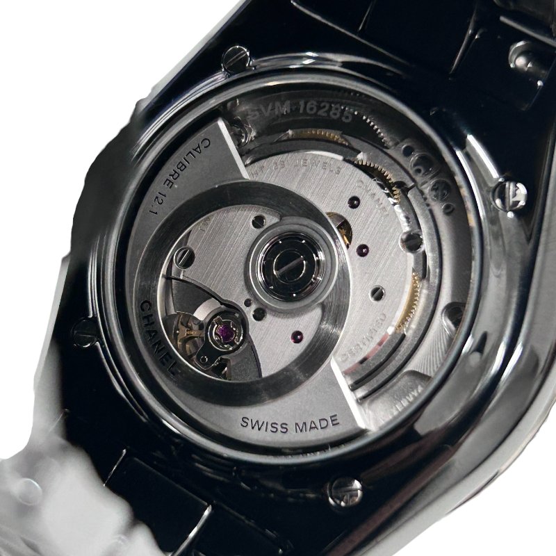 CHANEL 香奈兒 J12 CALIBRE 12.1 自動機械腕錶 黑色高科技陶瓷 鑽石時標 日期顯示 200M防水 黑面-1