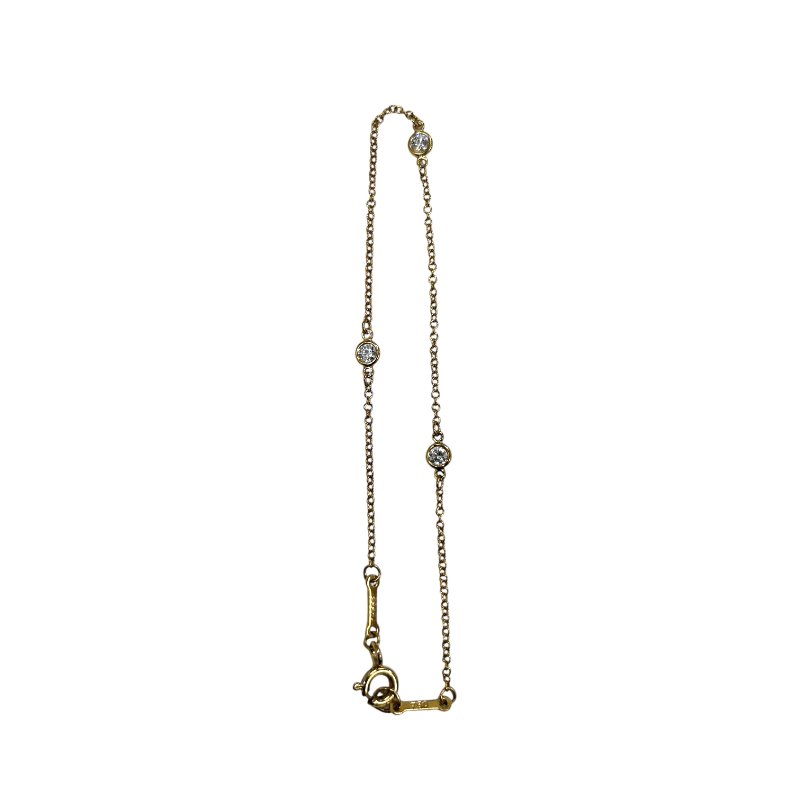 TIFFANY & CO. 蒂芙尼 BY THE YARD 3P BRACELET 18K 手鍊 YG 黃K金 鑽石鑲嵌-4