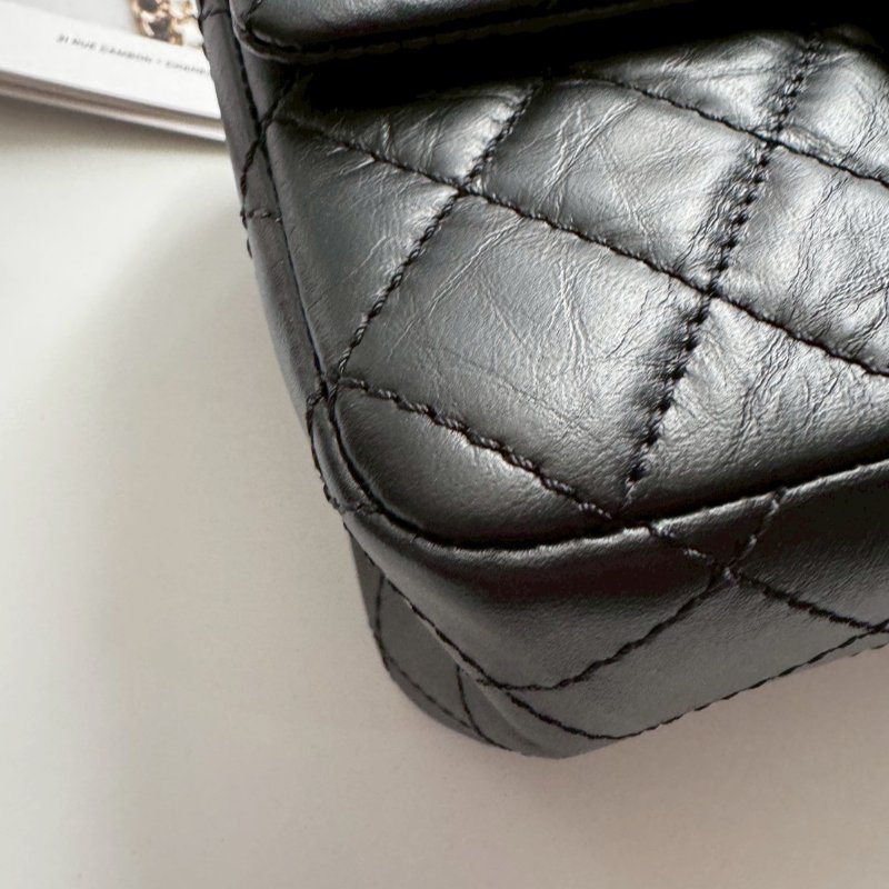 ✨#全網最低 超級無敵百搭 Chanel 黑色鞣製牛皮2.55鏈包-5