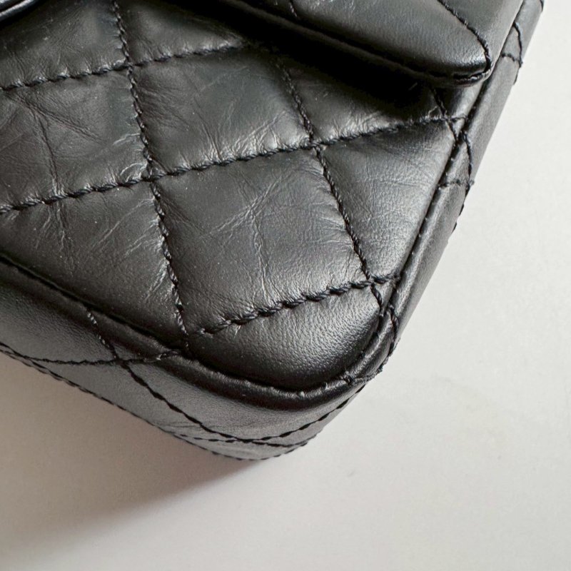 ✨#全網最低 超級無敵百搭 Chanel 黑色鞣製牛皮2.55鏈包-6