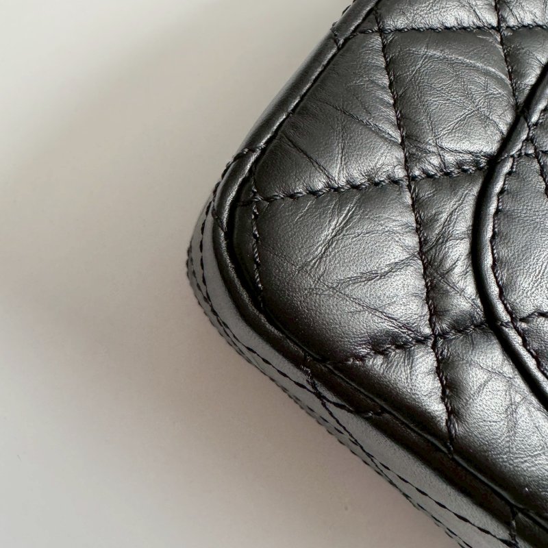 ✨#全網最低 超級無敵百搭 Chanel 黑色鞣製牛皮2.55鏈包-7