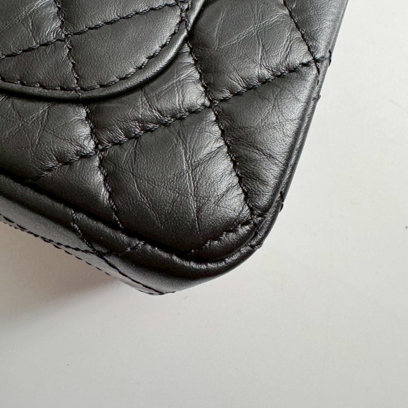 ✨#全網最低 超級無敵百搭 Chanel 黑色鞣製牛皮2.55鏈包-8