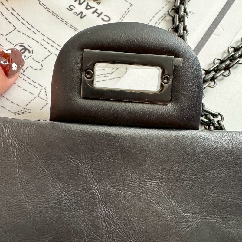 ✨#全網最低 超級無敵百搭 Chanel 黑色鞣製牛皮2.55鏈包-15