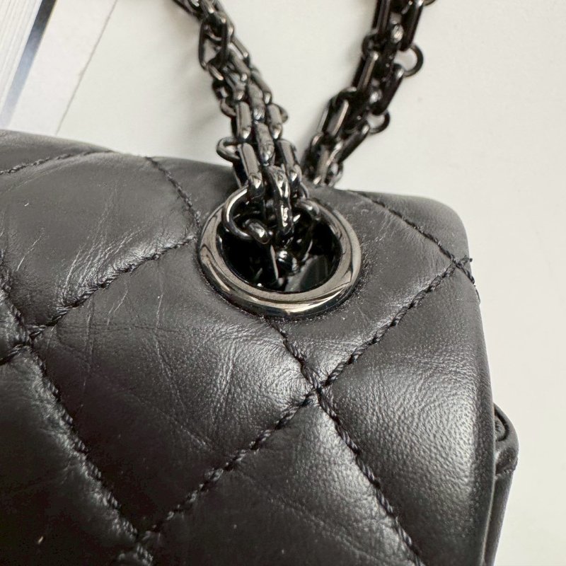 ✨#全網最低 超級無敵百搭 Chanel 黑色鞣製牛皮2.55鏈包-16