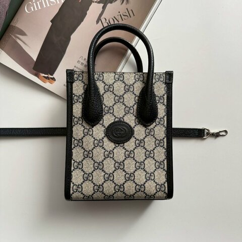 🎉95成新 GUCCI 深藍色拼經典老花琴譜包 斜背包