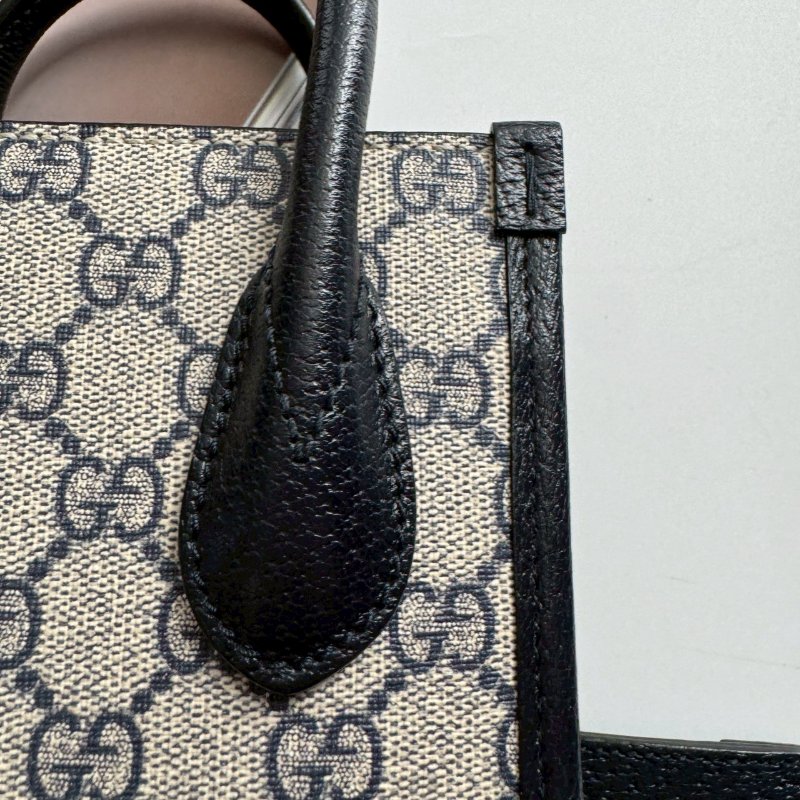 🎉95成新 GUCCI 深藍色拼經典老花琴譜包 斜背包-11