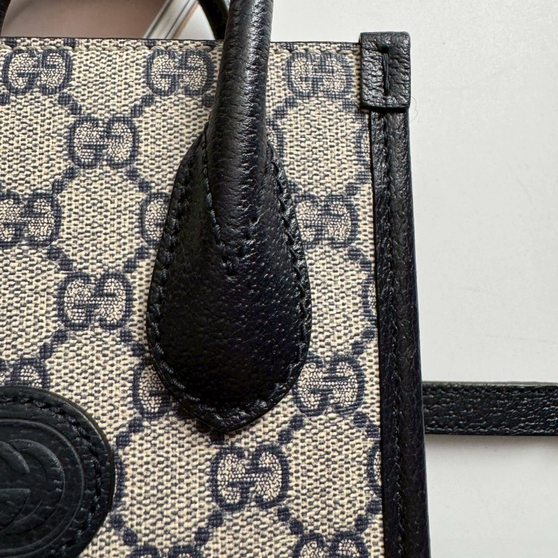 🎉95成新 GUCCI 深藍色拼經典老花琴譜包 斜背包-14